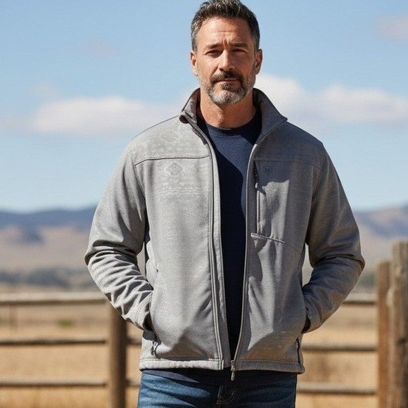 Ariat Other - Ariat Jetty Gray Embossed Vernon 2.0 Softshell Jacket XXL
